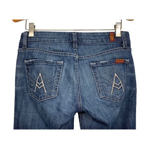 7 For All Mankind Womens 26 A-Pocket Bootcut Jeans Low Rise Medium Wash